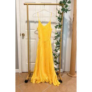Banana Republic Yellow Pleated Dress